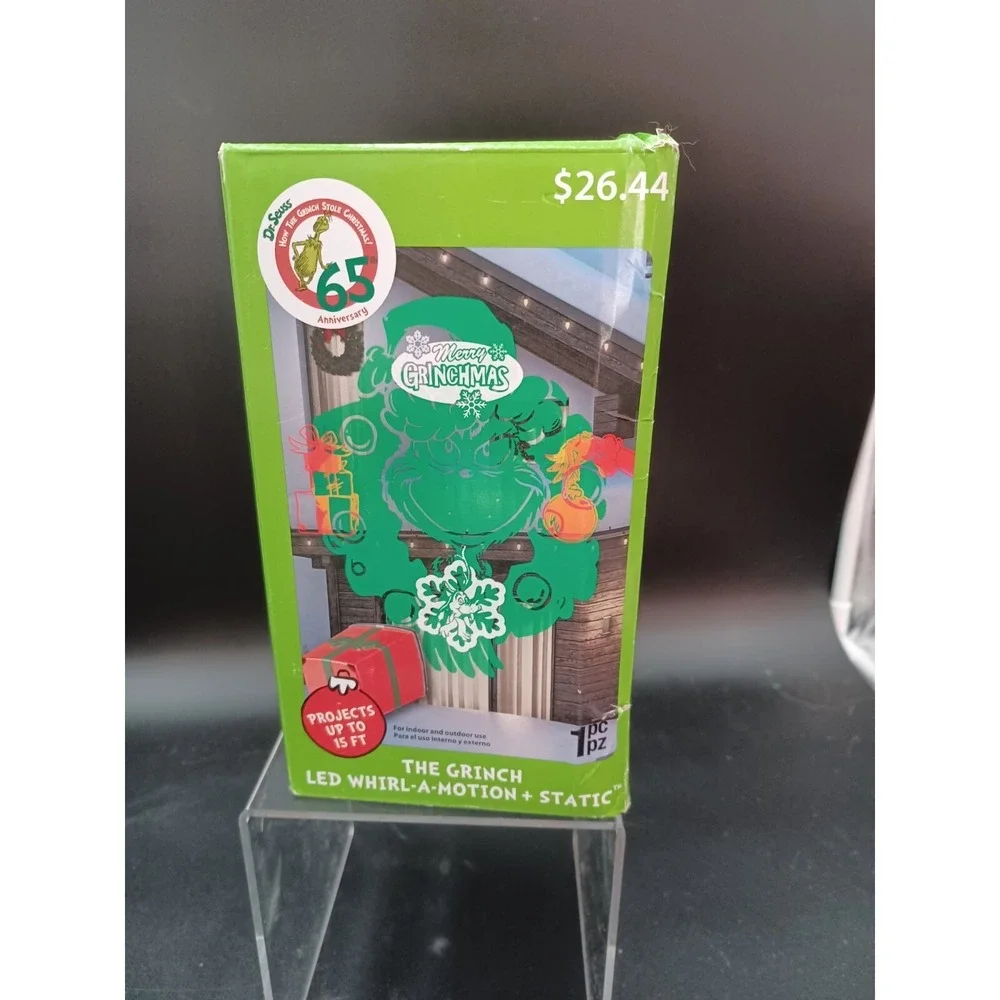 Dr. Seuss The‎ Grinch LED Whirl-A-Motion Projection Light Christmas Open Box
